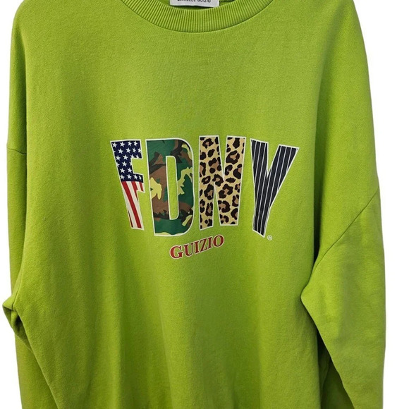 Danielle Guizio  x FDNY Sweatshirt Green Size XXL - Picture 2 of 10